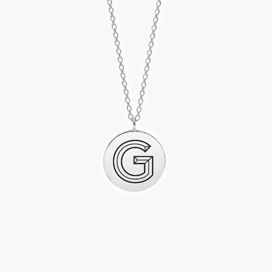 Facett Initial G Pendant - Silver