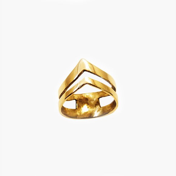 Gold Double Arrow Knuckle Ring