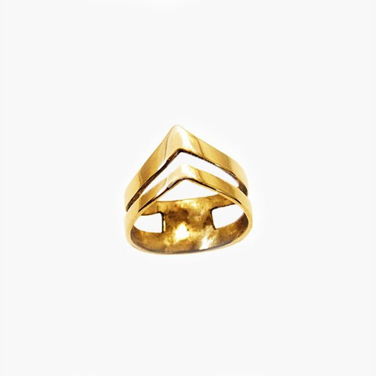Gold Double Arrow Knuckle Ring