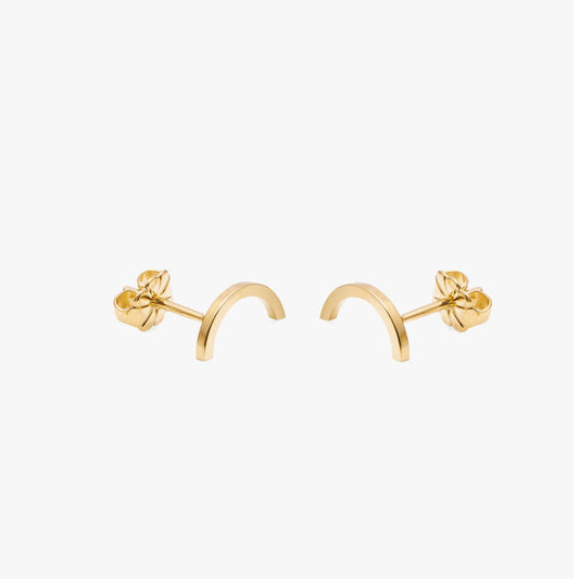 Gold Arc Stud Earrings