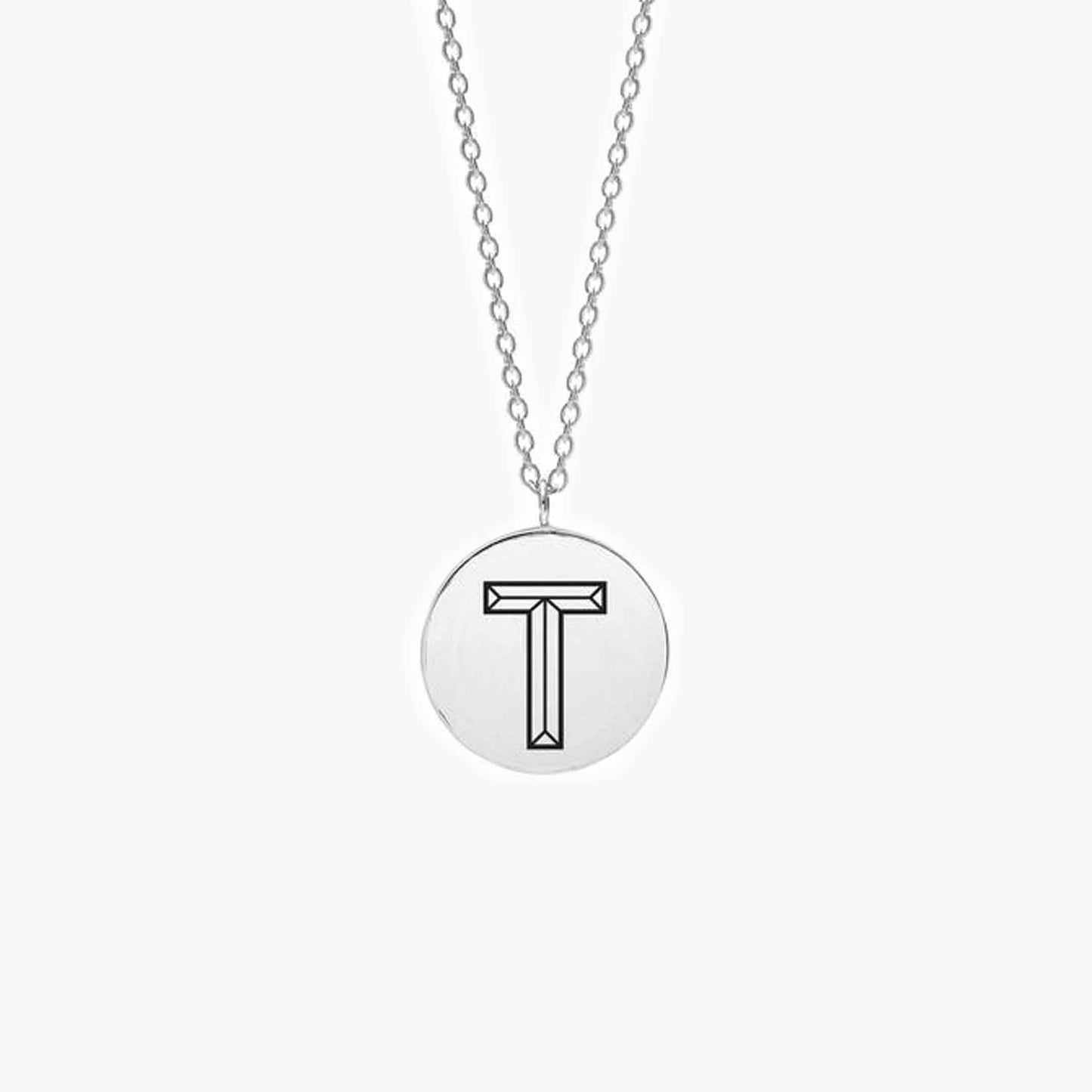 Facett Initial T Pendant - Silver
