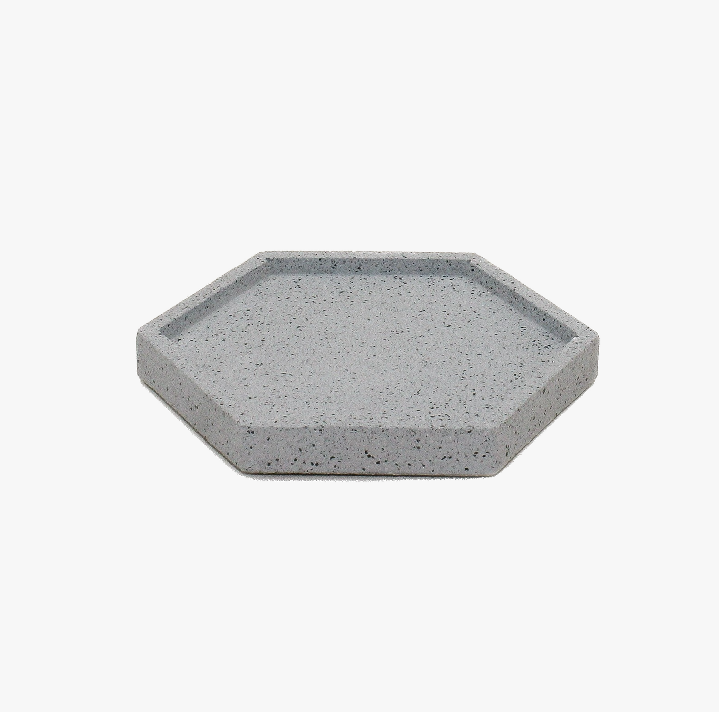 Hexagonal Granite Trinket Tray in Grey