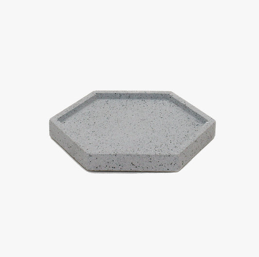 Hexagonal Granite Trinket Tray in Grey