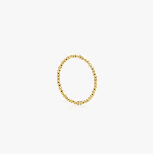 Skinny Ball Gold Stacking Ring