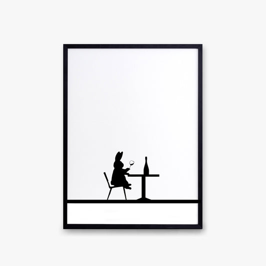 Wine Tasting Rabbit Print