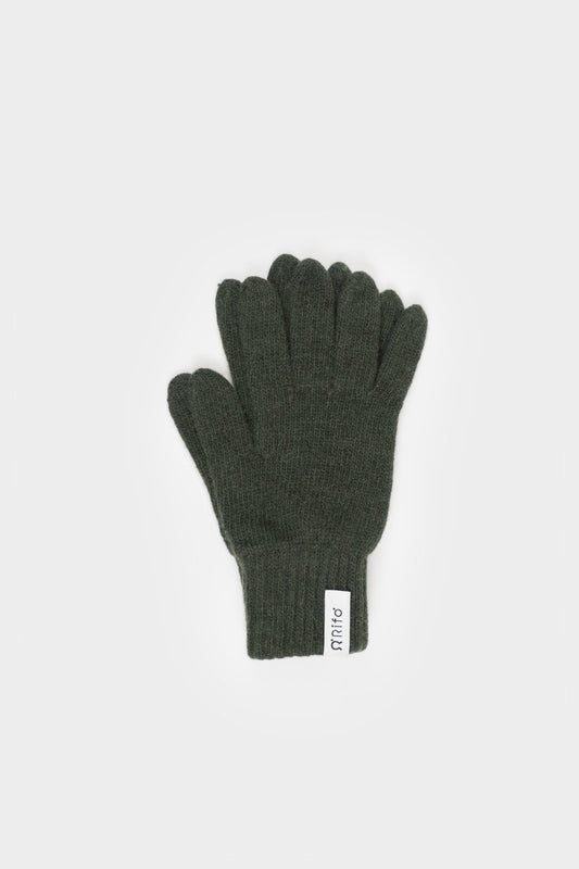Anita Recycled Cashmere Gloves in Forest Green