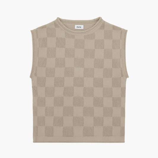 Tori Knitted Vest in Taupe