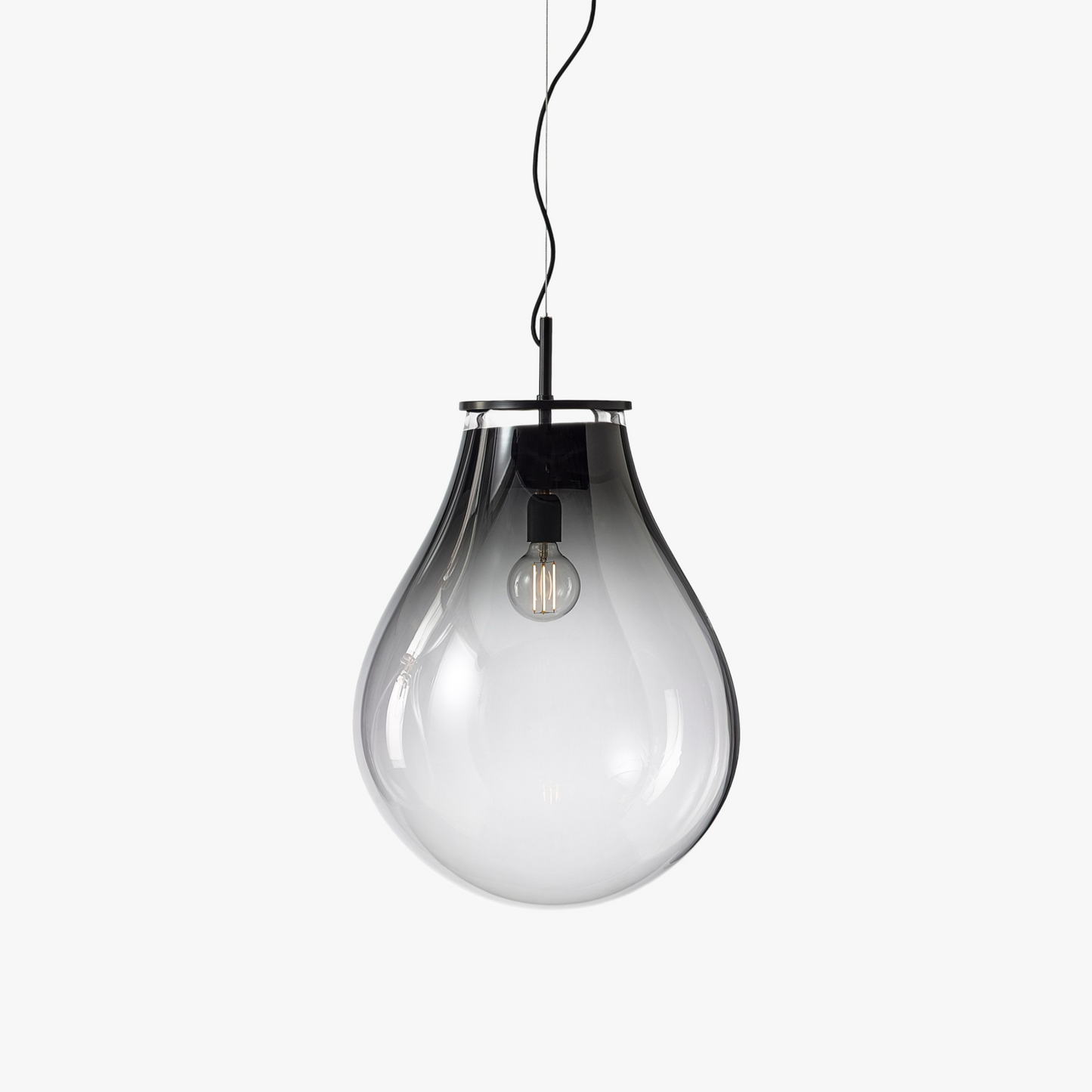 Crystal Tim Pendant in Smoke Black, Medium