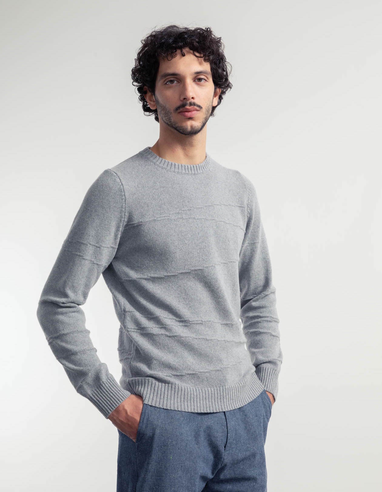 Gabriele Recycled Cashmere Sweater in Light Grey