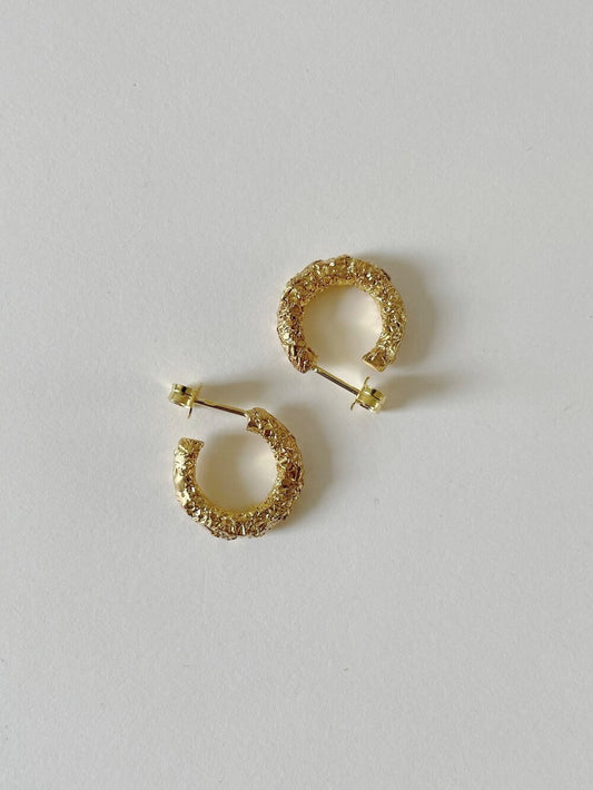 Crushed Hoops in Gold