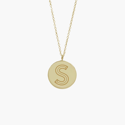 Facett Initial S Pendant - Gold