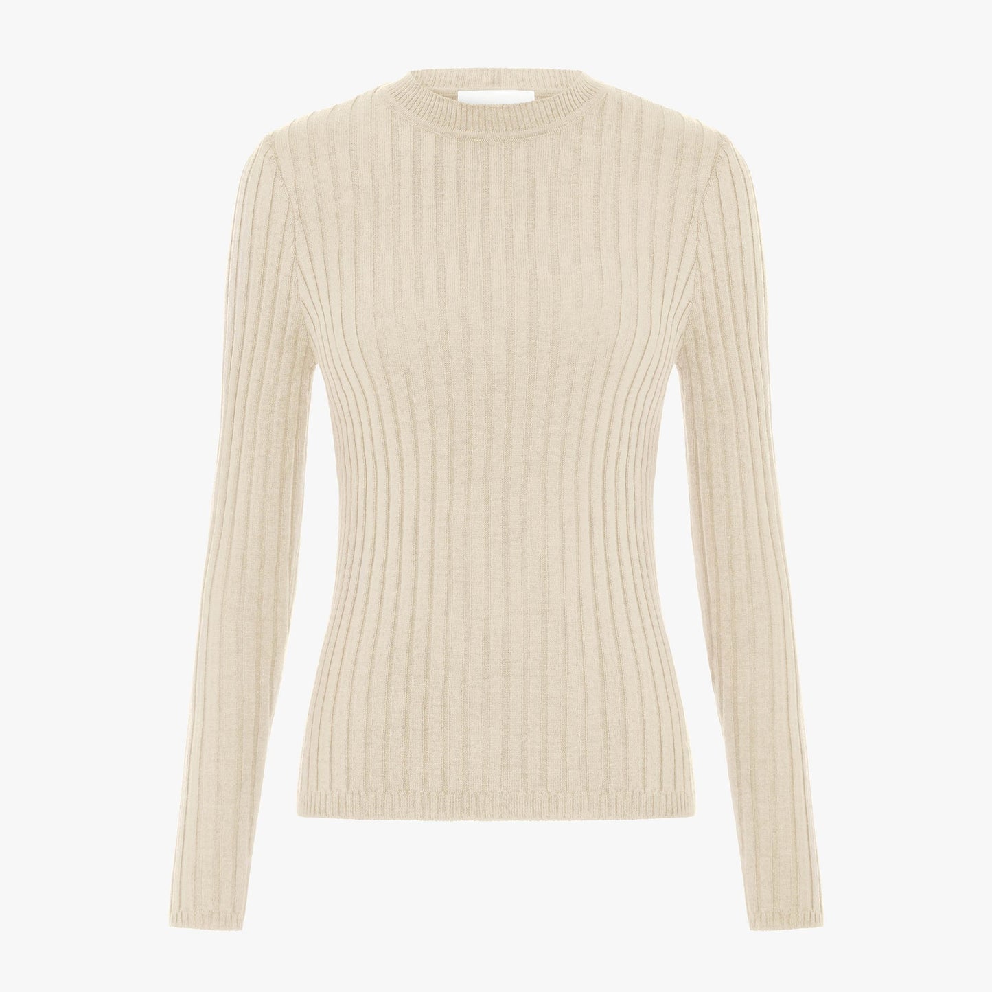 Valley Ribbed Merino Top in Oatmeal