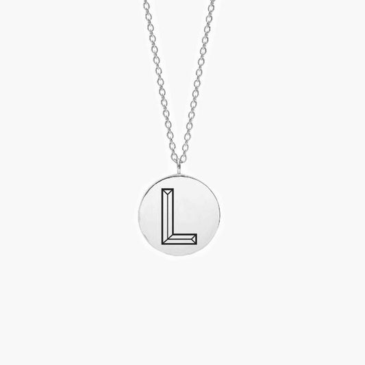 Facett Initial L Pendant - Silver