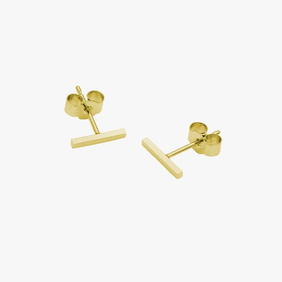 Bar Stud Earrings in Gold