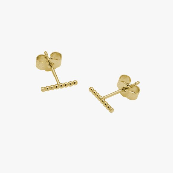 Ball Bar Stud Earrings in Gold