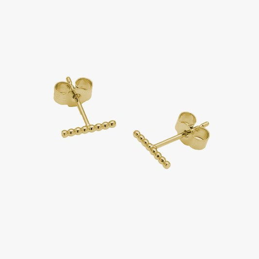 Ball Bar Stud Earrings in Gold