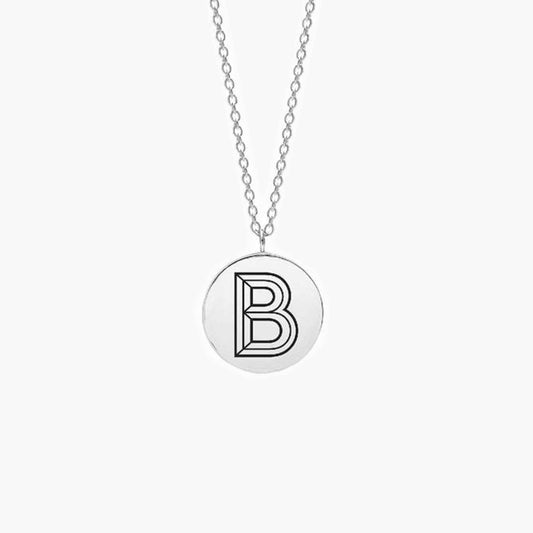 Facett Initial B Pendant - Silver