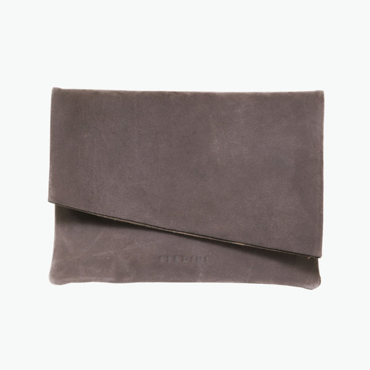Leather Fold Clutch in Chocolate