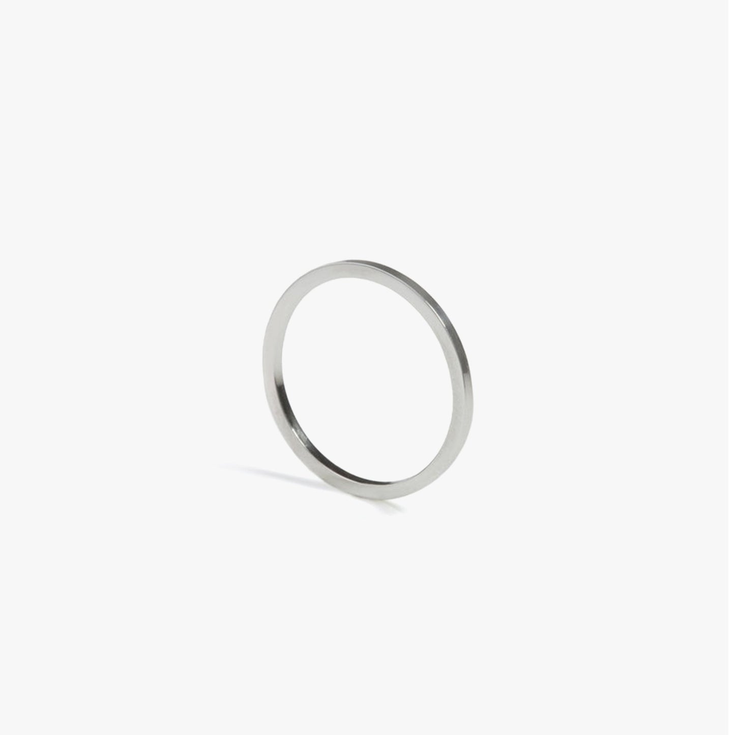 Skinny Square Silver Stacking Ring
