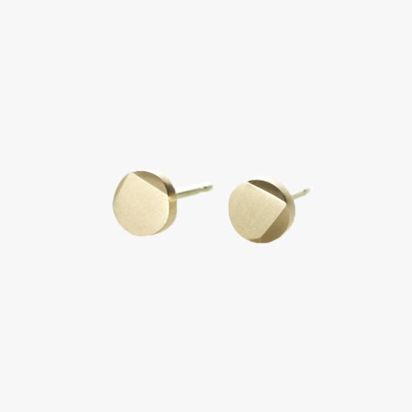 FIONN Large Solid Gold Circle Stud Earrings