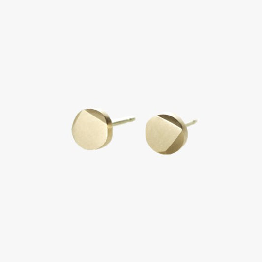 FIONN Large Solid Gold Circle Stud Earrings