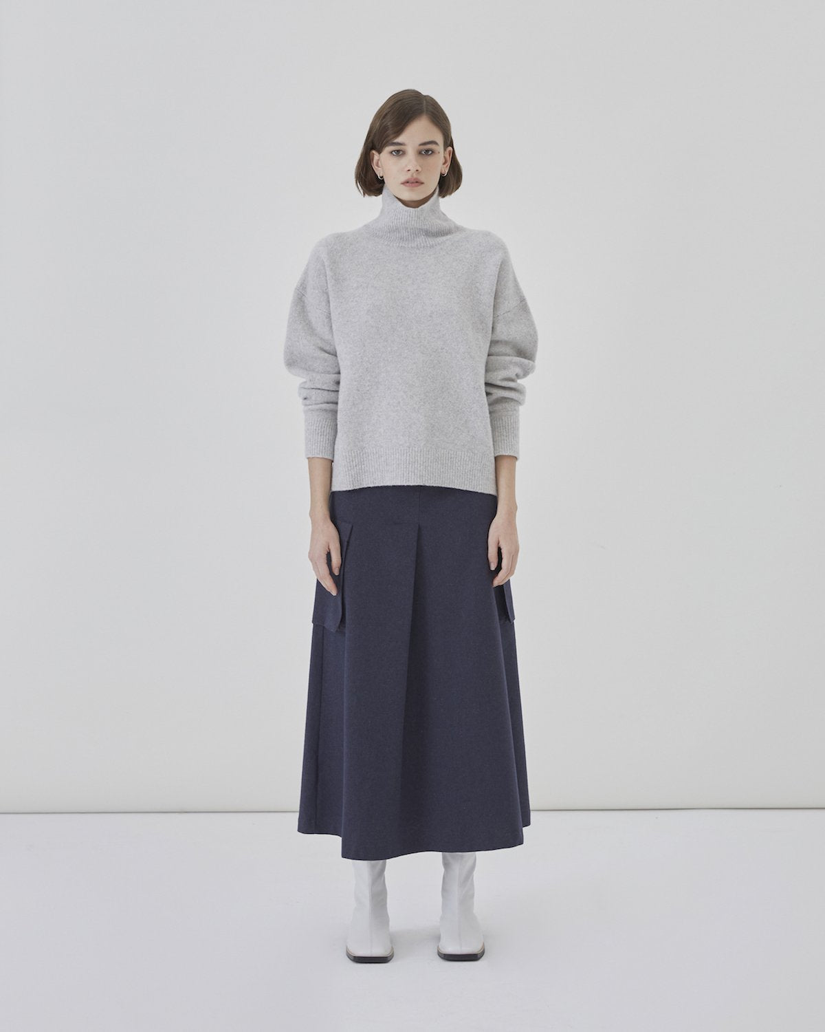 Bennett Cashmere Blend Sweater in Ice Grey