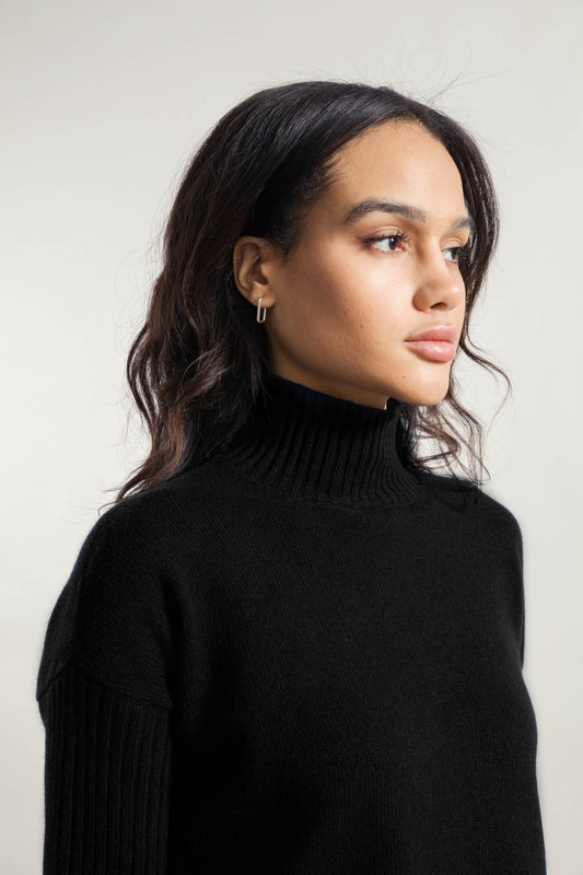 Erminia Recycled Cashmere Sweater in Black