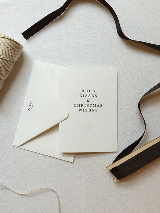 Hugs, Kisses and Christmas Wishes Card