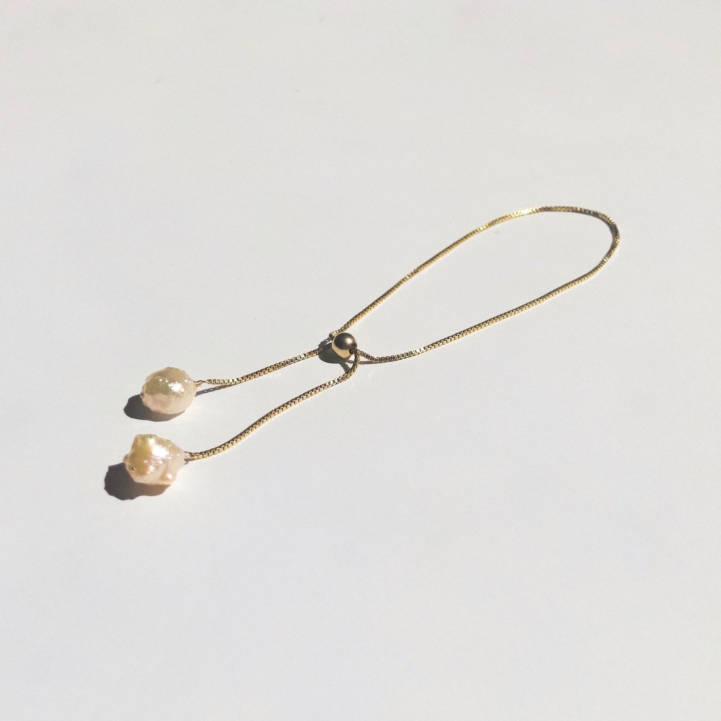 Rosebud Pearl Twin Bracelet in Gold