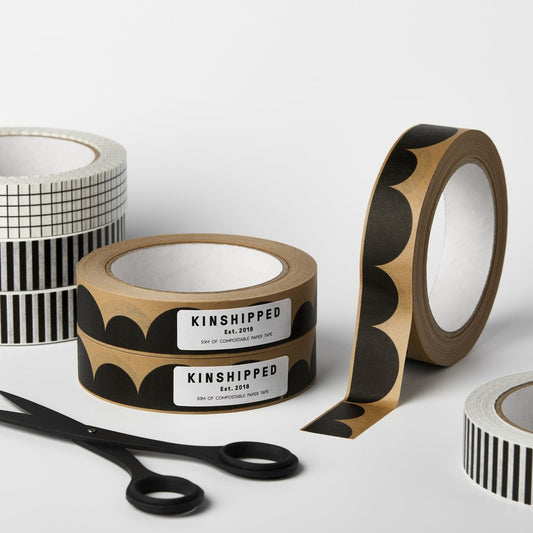 50M Scallop Paper Tape In Natural