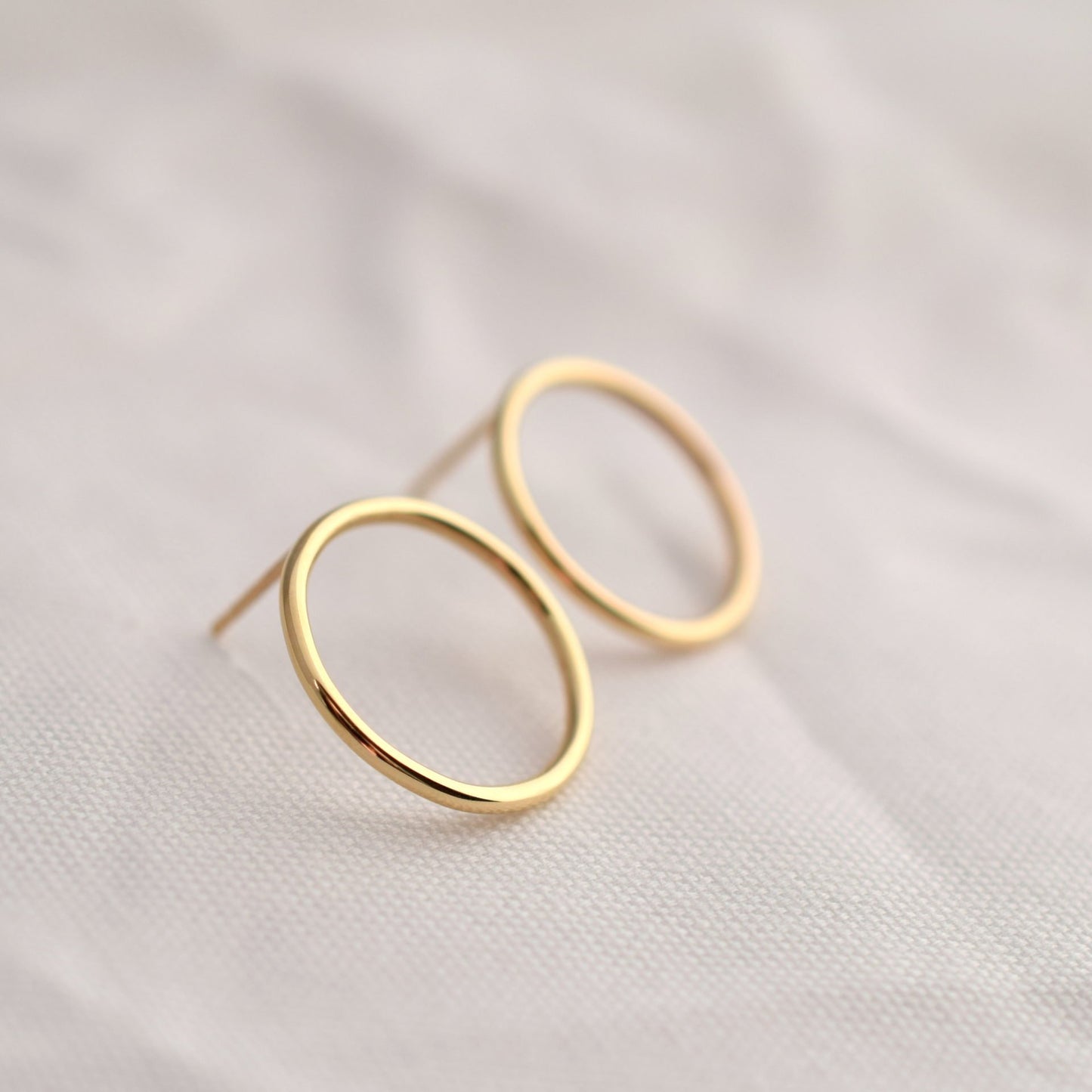 SORA Full Moon Solid Gold Earrings