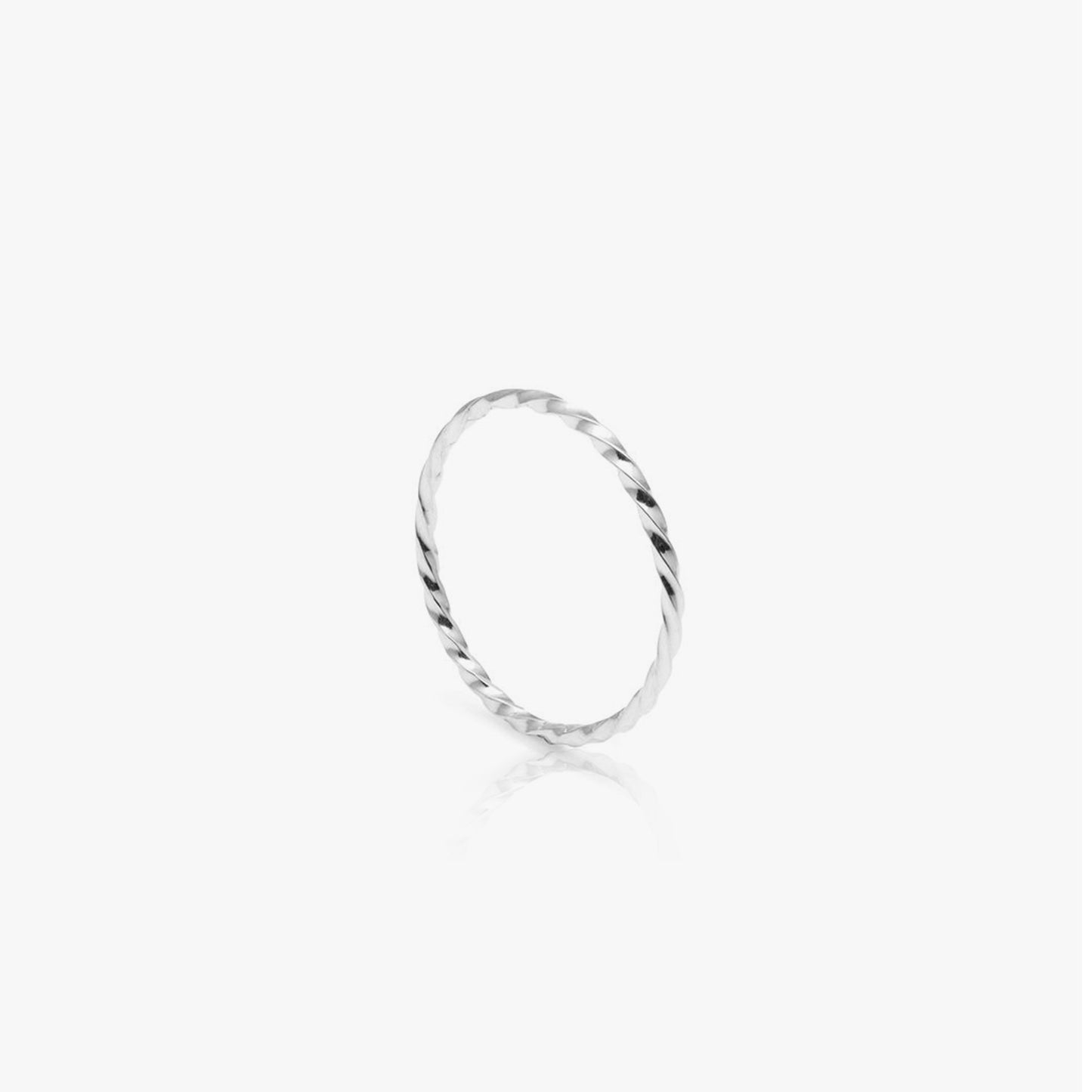 Skinny Twisted Silver Stacking Ring