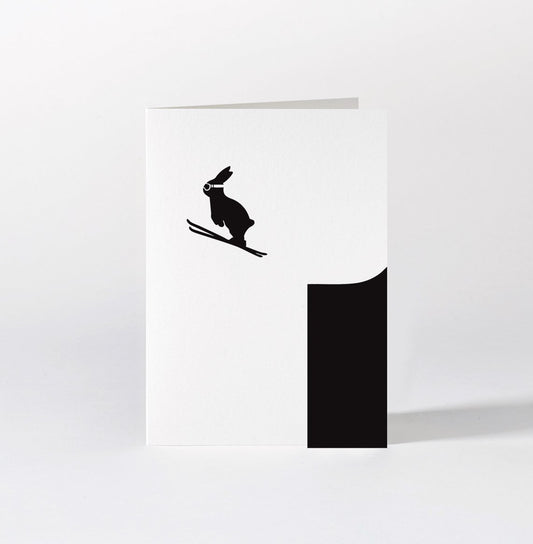 Ski Jumping Rabbit Card