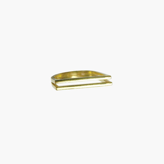 Double Gold Slant Ring