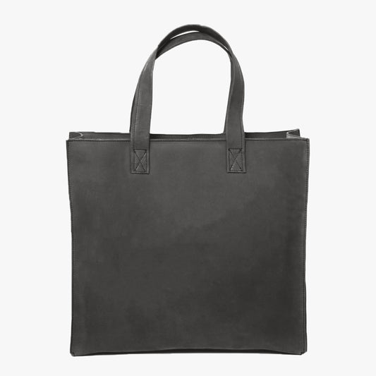 The Minimal XL Leather Bag in Black