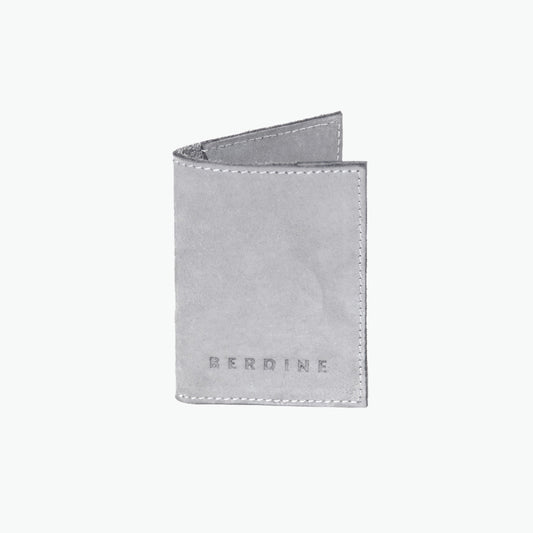 Buffalo Leather Card Holder in Light Grey