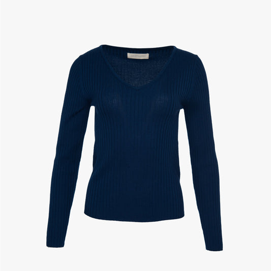 V-Neck Ribbed Knit