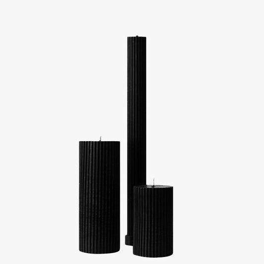 Cylinders Candle Set in Black