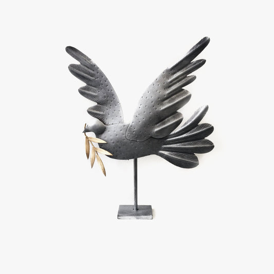 Decorative Iron Dove in Silver