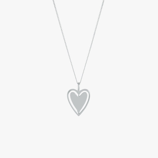 Spinning Around Heart Necklace in Silver