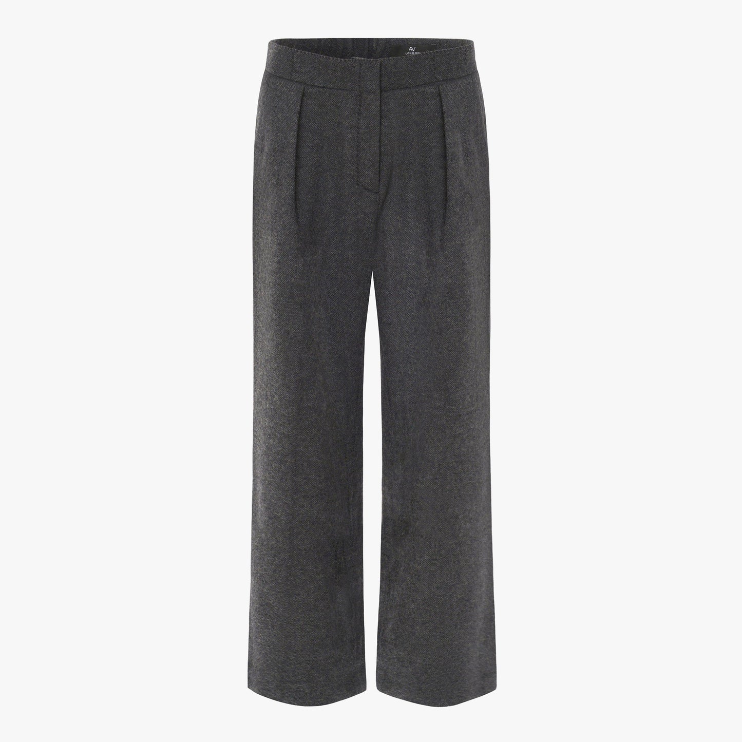 Wide Leg Wool Trousers in Grey