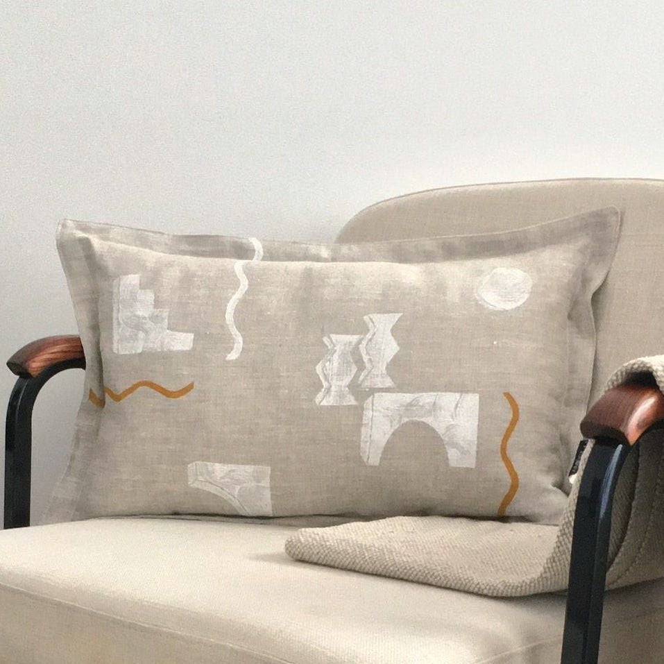 Limited Edition AL-GHARB Linen Cushion in Natural