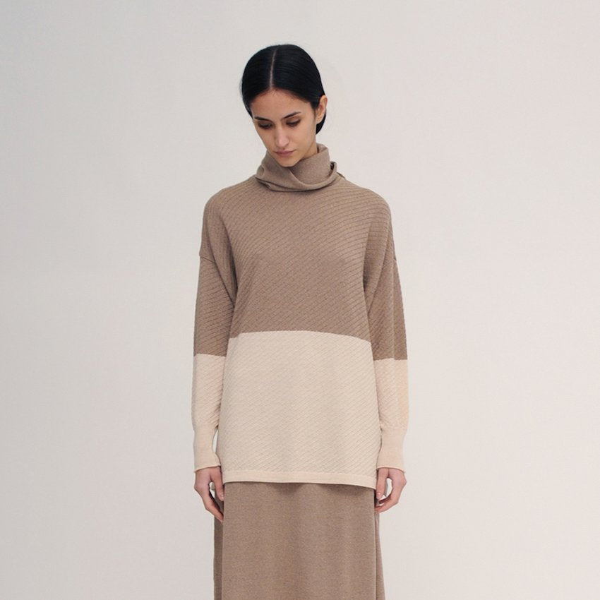 Alondra Two-Tone Merino Sweater