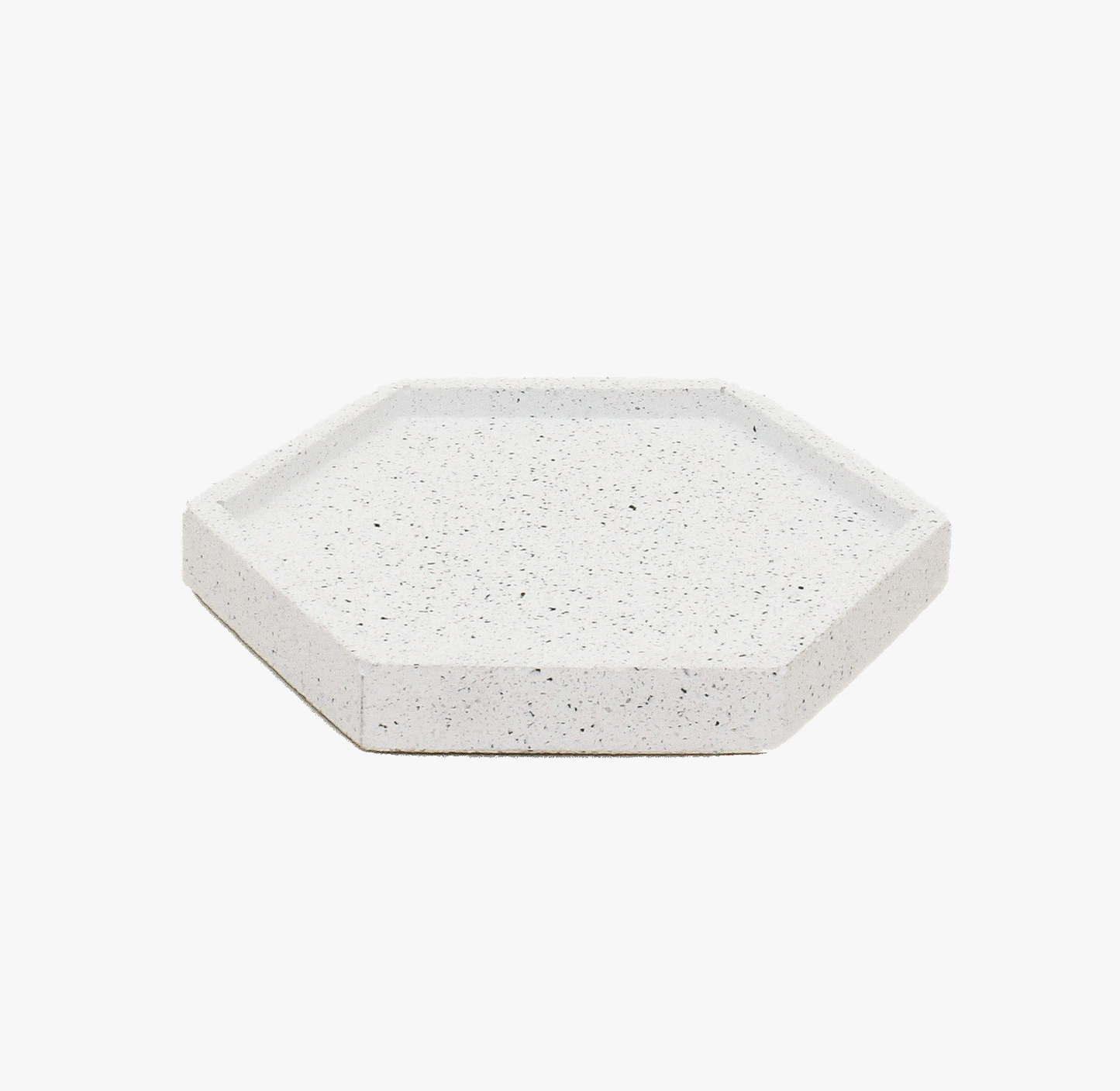 Hexagonal Granite Trinket Tray in White