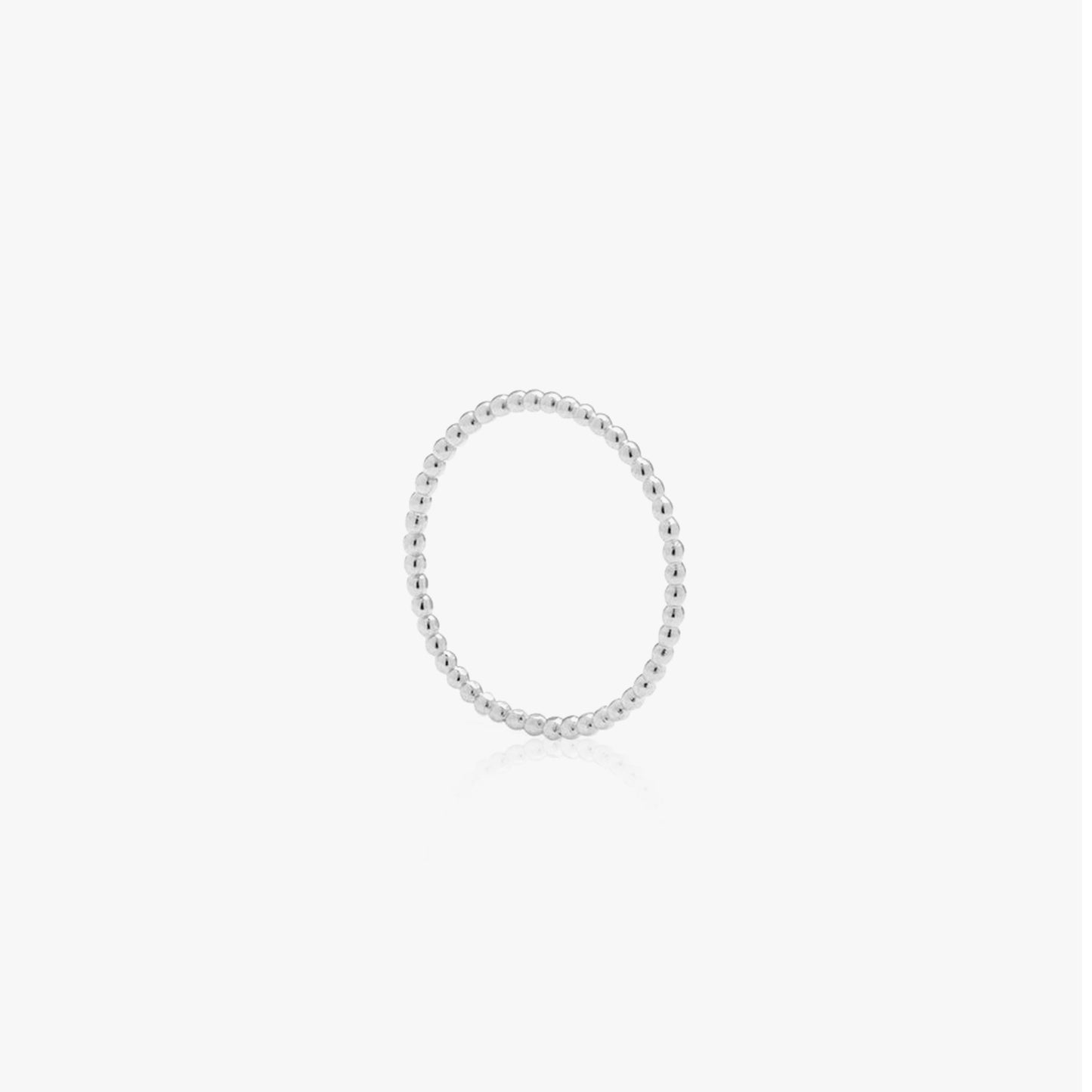 Skinny Ball Silver Stacking Ring