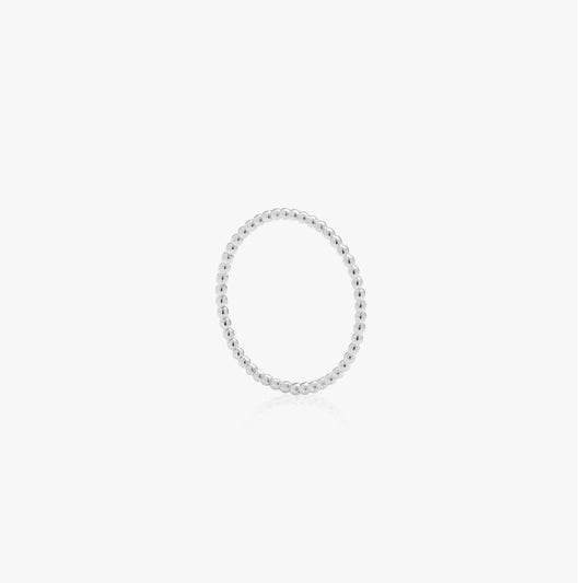 Skinny Ball Silver Stacking Ring