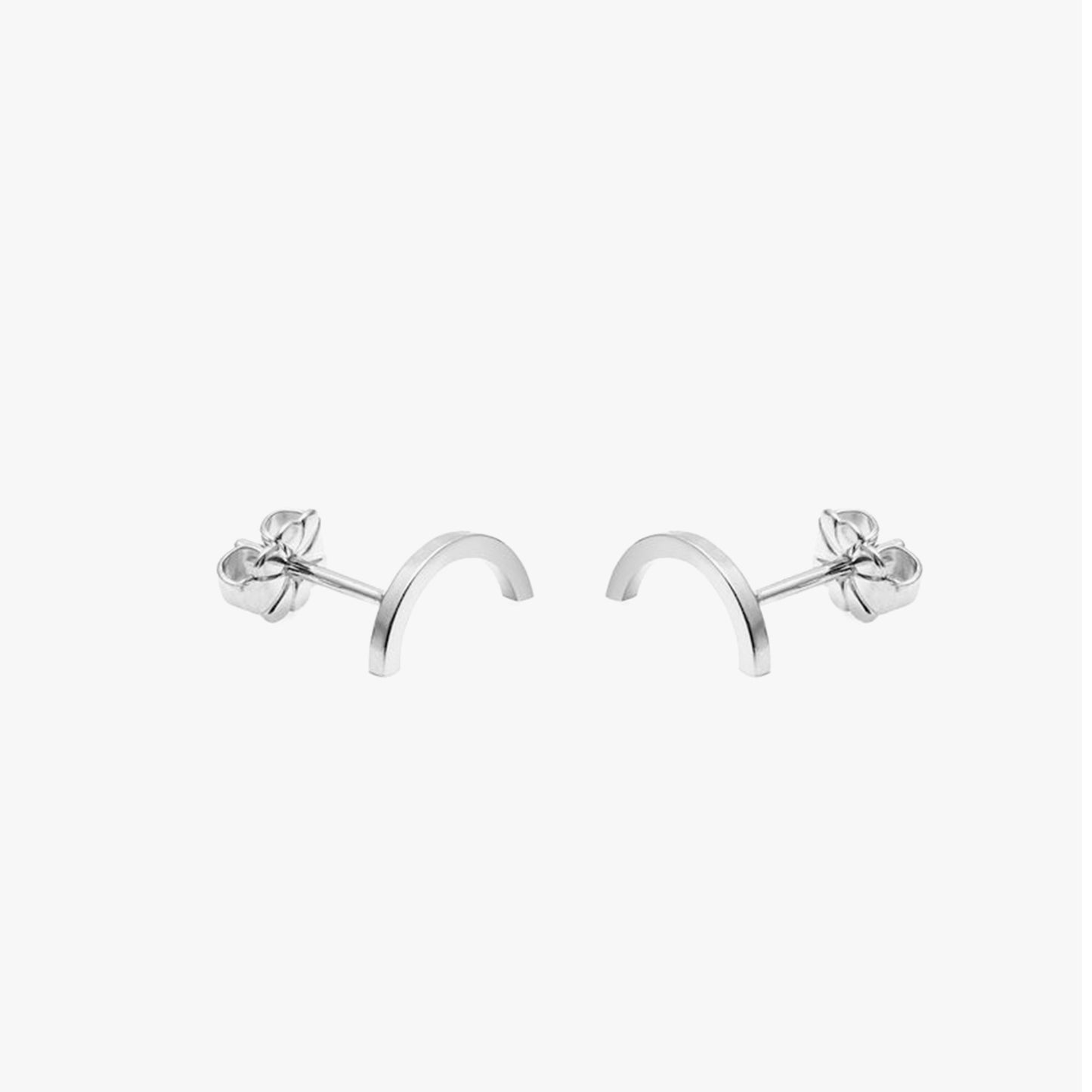 Silver Mini Arc Stud Earrings