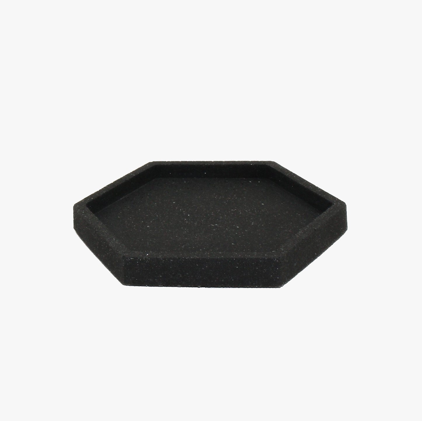 Hexagonal Granite Trinket Tray in Black