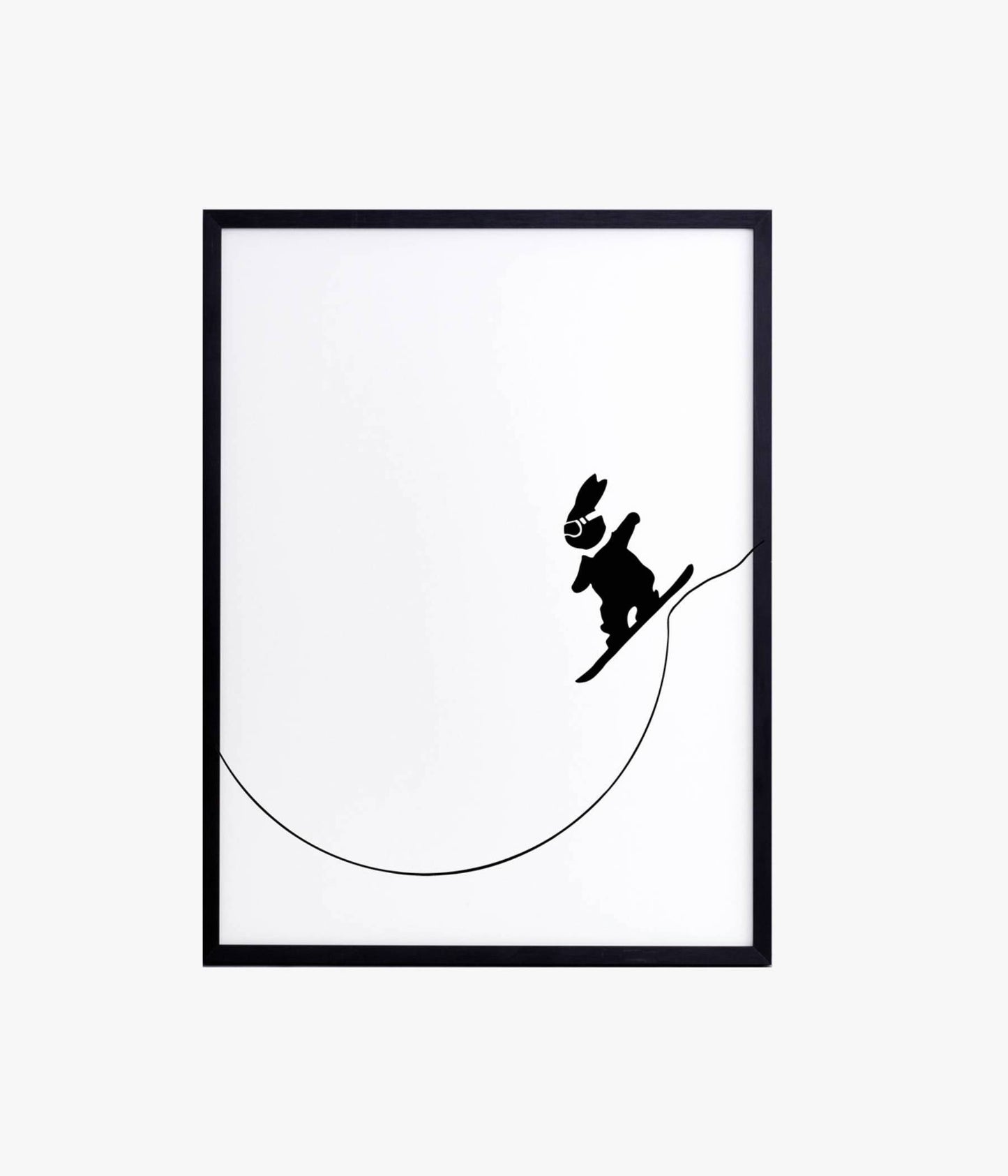 Snowboarding Rabbit Print