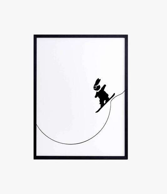 Snowboarding Rabbit Print